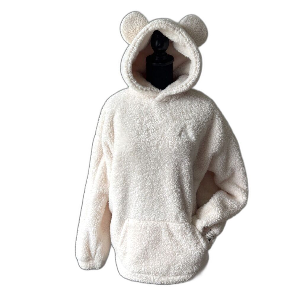 Size L Tokyo Disney Resort sherpa teddy bear hoodie sweatshirt Disneyland 10730
